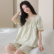 Yalu pure cotton pajamas women's summer short-sleeved disconnect shorts 2026 new style with chest pad sweet home wear summer