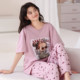 Yalu pajamas ສໍາລັບແມ່ຍິງທີ່ມີ pads ເຕົ້ານົມ 2026 ລະດູຮ້ອນໃຫມ່ trousers ຝ້າຍບໍລິສຸດບາງໆສັ້ນສາມາດນຸ່ງໃສ່ນອກເຮືອນຊຸດ