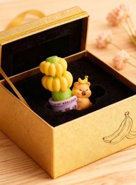 超萌小熊香蕉树脂摆件