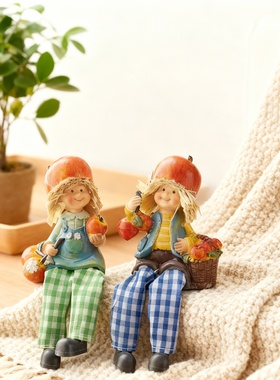 可爱田园南瓜帽女孩收纳摆件