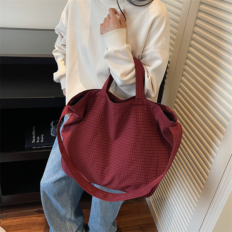 2025新款时尚大容量帆布包女小众托特包百搭斜挎包通勤单肩手提包,淘宝优惠券,粉丝福利购,淘宝优惠卷