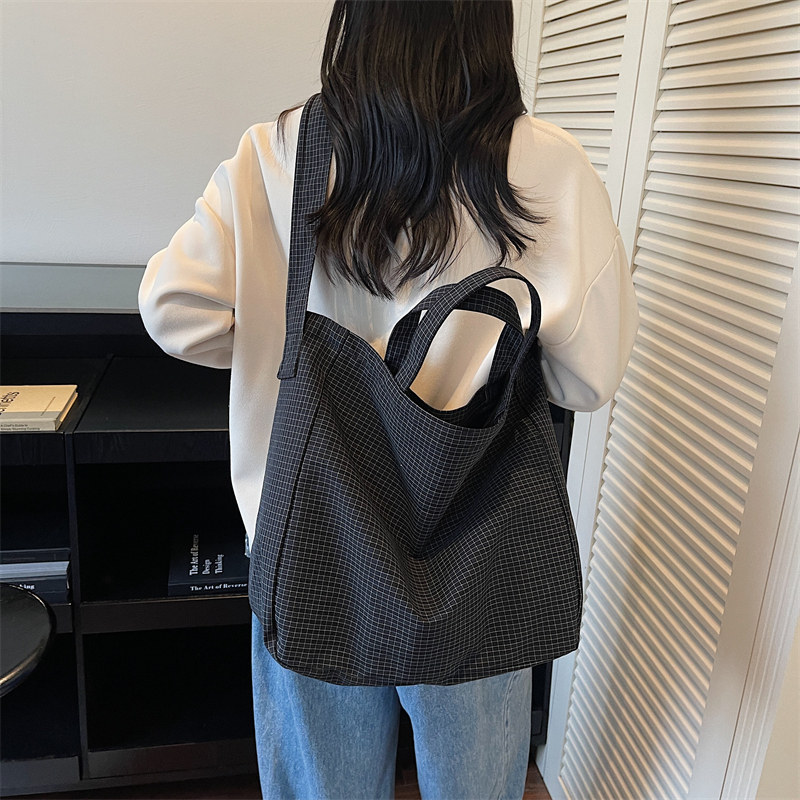 2025新款时尚大容量帆布包女小众托特包百搭斜挎包通勤单肩手提包,淘宝优惠券,粉丝福利购,淘宝优惠卷