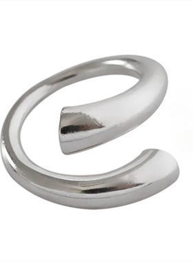 韩版ins设计交叉银戒指女开口极