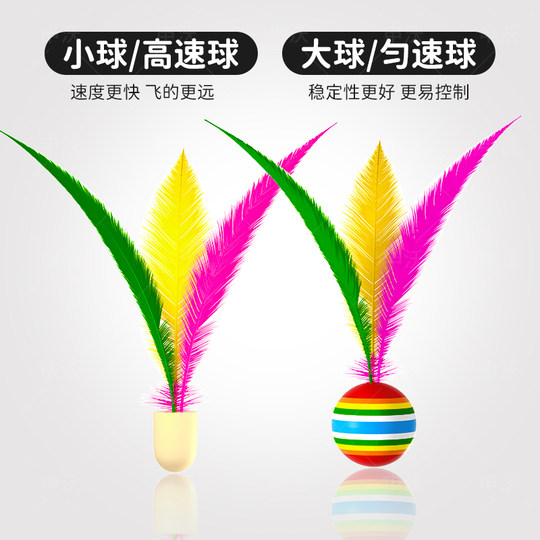 Badminton three-hair ball board badminton racket ball for adults and children key ball rubber high elastic big head three-hair ball badminton 5 pack
