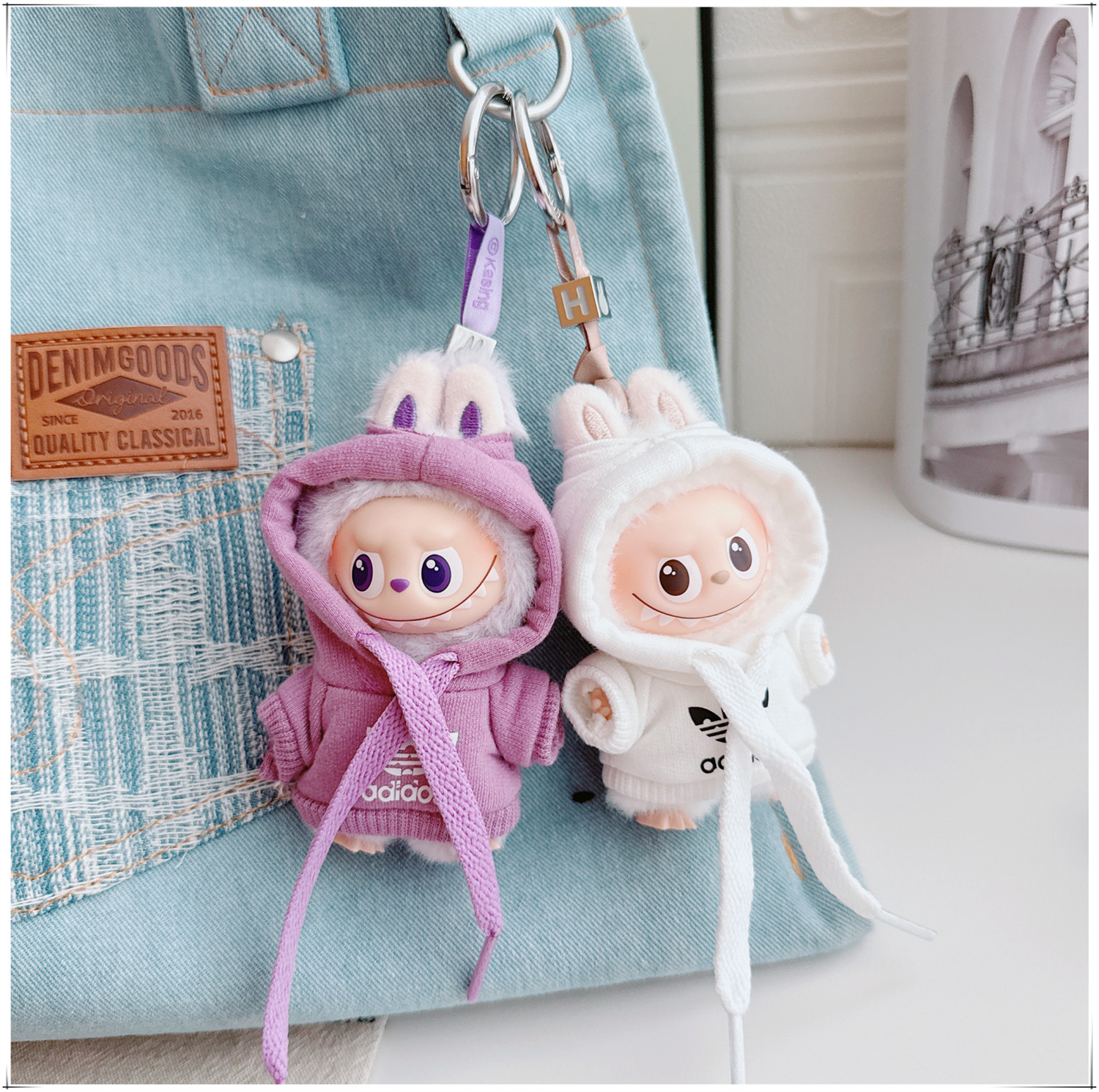 拉布布四代4.0娃衣套装衣服黑白卫衣套头衫Labubu娃娃衣公仔替换,淘宝优惠券,粉丝福利购,淘宝优惠卷