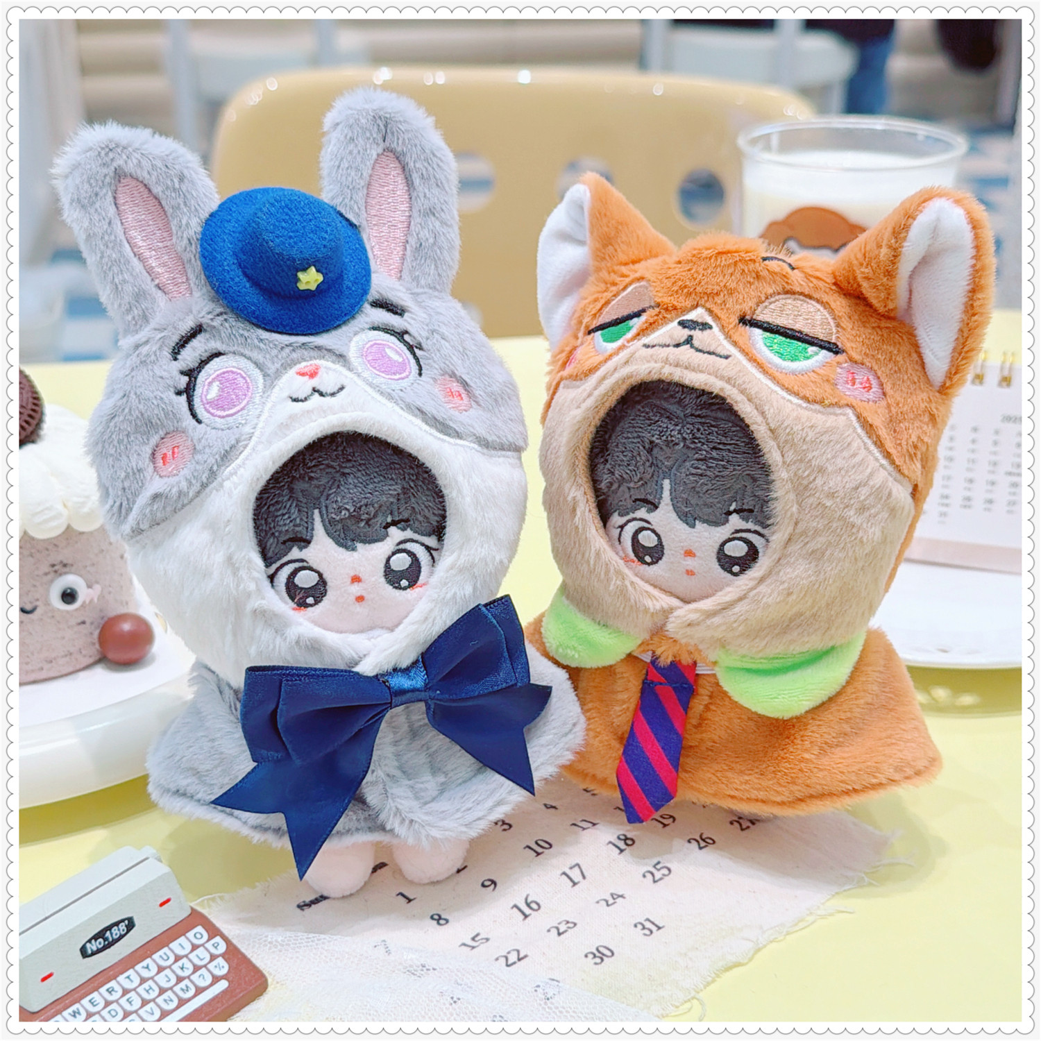 10cm棉花娃娃娃衣毛绒玩具挂件狐狸兔子警官披肩斗篷装饰替换,淘宝优惠券,粉丝福利购,淘宝优惠卷