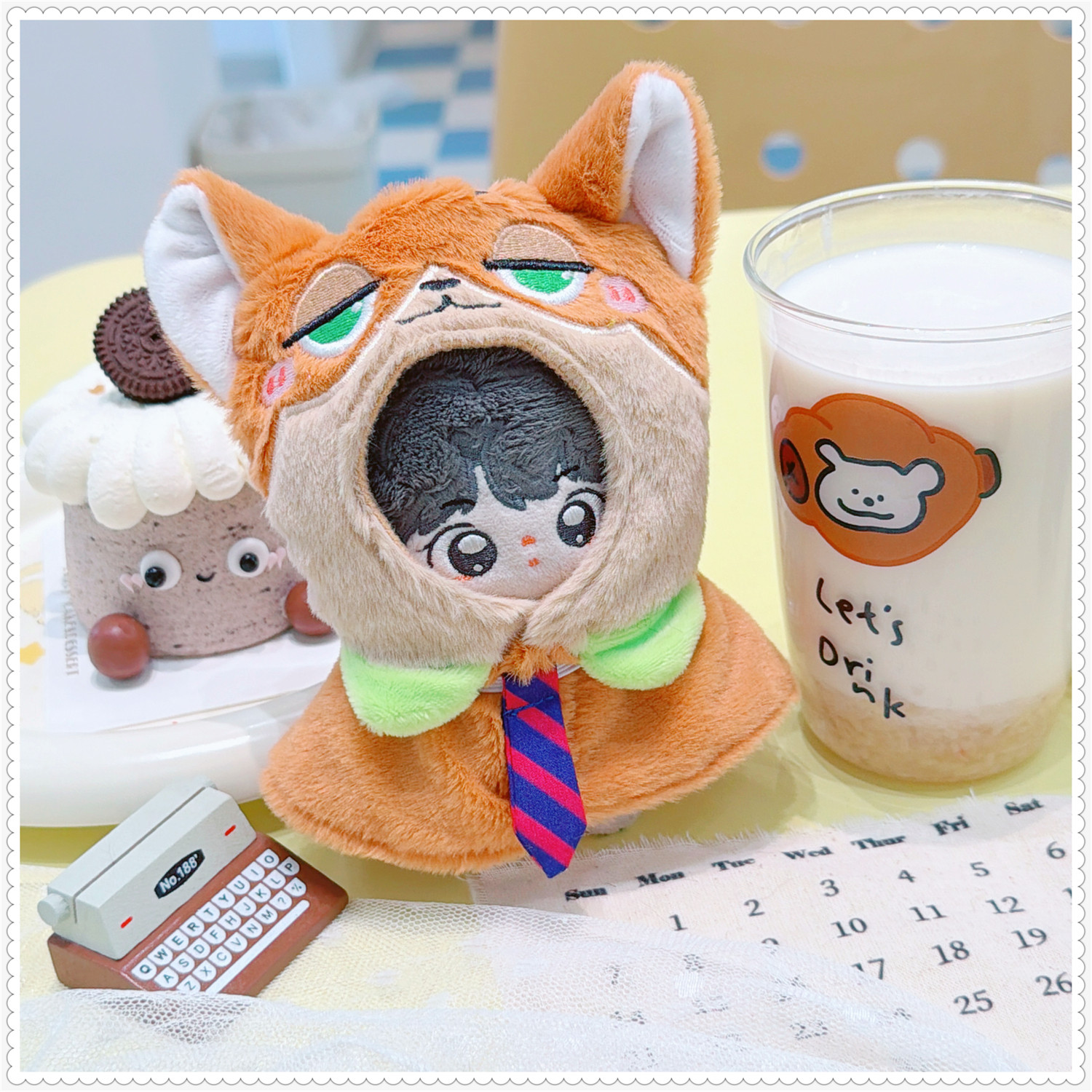 10cm棉花娃娃娃衣毛绒玩具挂件狐狸兔子警官披肩斗篷装饰替换,淘宝优惠券,粉丝福利购,淘宝优惠卷