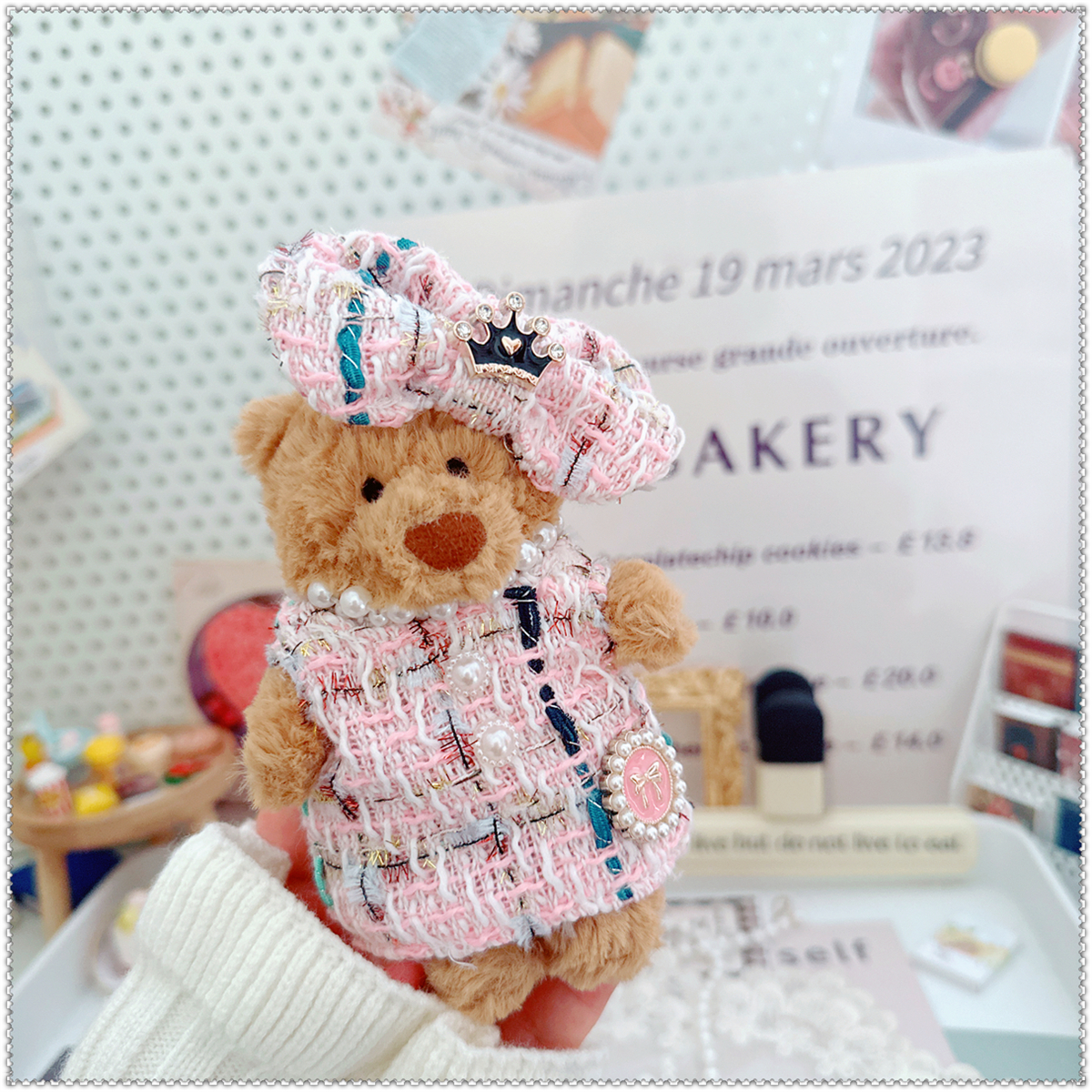 仅售衣服巴塞罗那小熊12厘米挂饰萌宠背带裤衣服裙子娃衣着替集合 - 图1