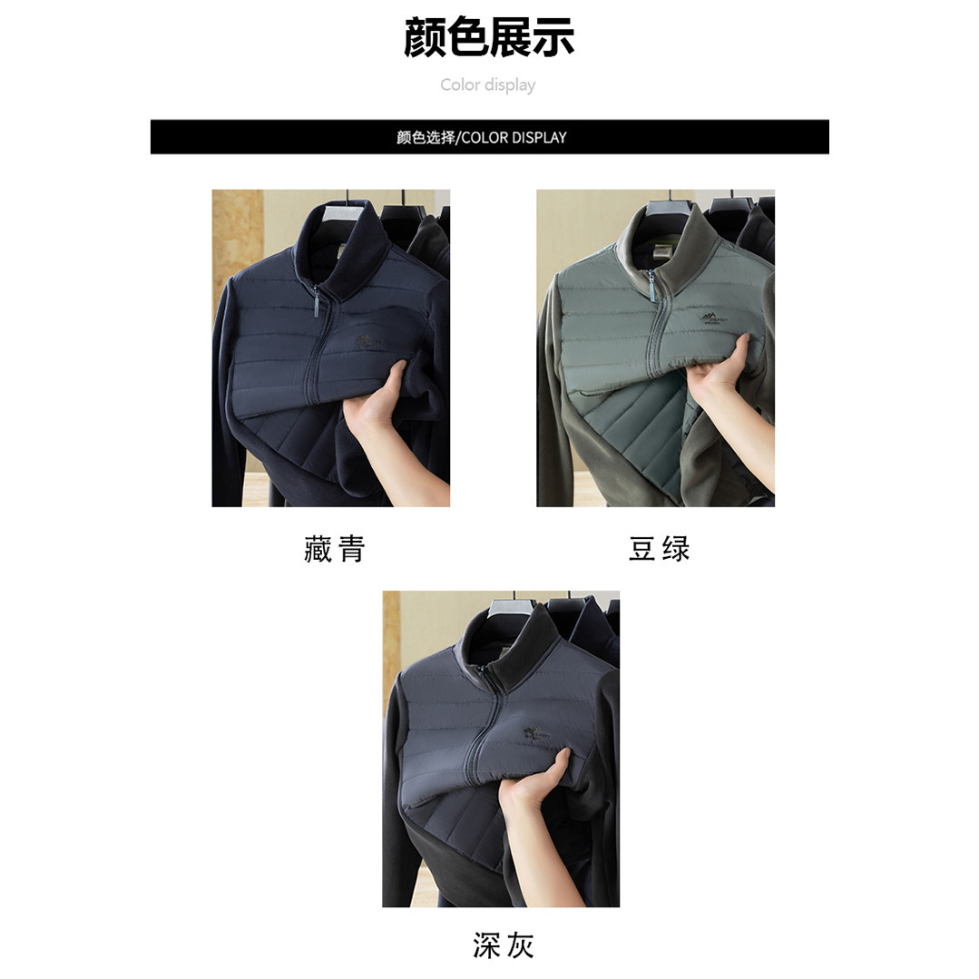 Hengyuanxiang stand-up collar cotton jacket for men in autumn and winter for middle-aged and elderly dads with zippers and wool lining warm jackets