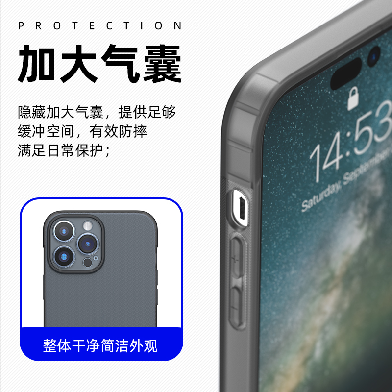 UNIICO适用苹果15手机壳苹果14promax手机壳硅胶全包透明iphone14保护套气囊防摔14pro软护壳14壳防滑软套-图2