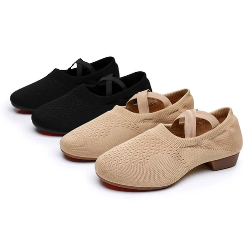 Женская летающая ткачество La La Fuck Dance Shoes Outdoor Плаза танце