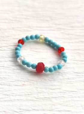 阿潘手作新品天然原矿绿松石戒指配手链手串串珠子素圈自律古风