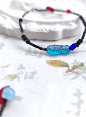 阿潘原创手作磨砂感叠戴手链极细米珠夏日小众设计手链戒指捷克珠