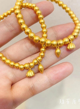 古法黄金传承手链999手镯礼物