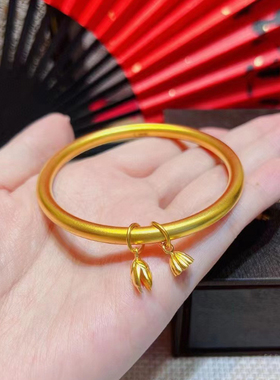 女款古法黄金传承手镯