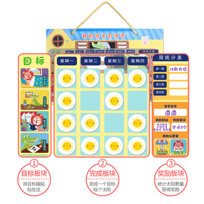 GWIZ儿童成长自律表磁性习惯目标贴