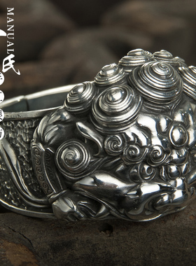 寸银坊足银情侣醒狮戒指