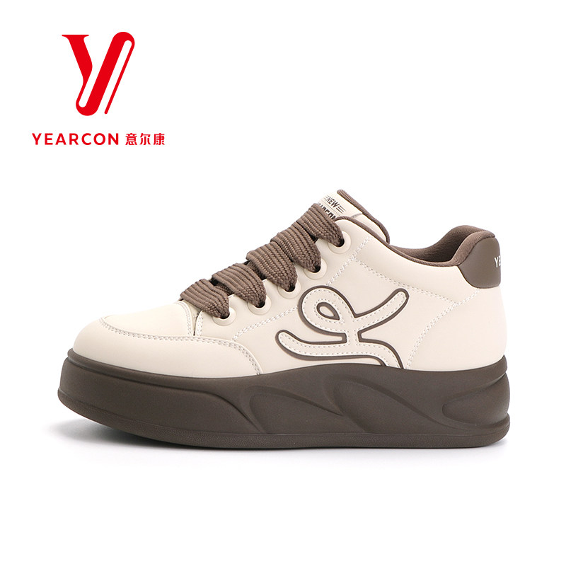 意尔康女鞋2025新冬季款厚底休闲板鞋百搭厚底增高运动鞋面包鞋,淘宝优惠券,粉丝福利购,淘宝优惠卷