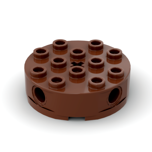 LEGO乐高 6222 4x4中间轴孔边上栓孔圆柱砖 浅灰4211527棕6177805 - 图2