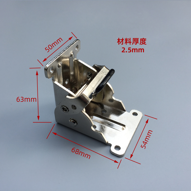 90度自锁炕折叠合页铰链桌椅腿脚银色折叠茶几家具不锈钢五金配件 - 图1