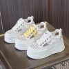 Thick-soled hollow white shoes 8cm height increasing women's shoes summer breathable hole-in-the-wall sandals mesh platform shoes