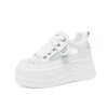 Thick-soled hollow white shoes 8cm height increasing women's shoes summer breathable hole-in-the-wall sandals mesh platform shoes