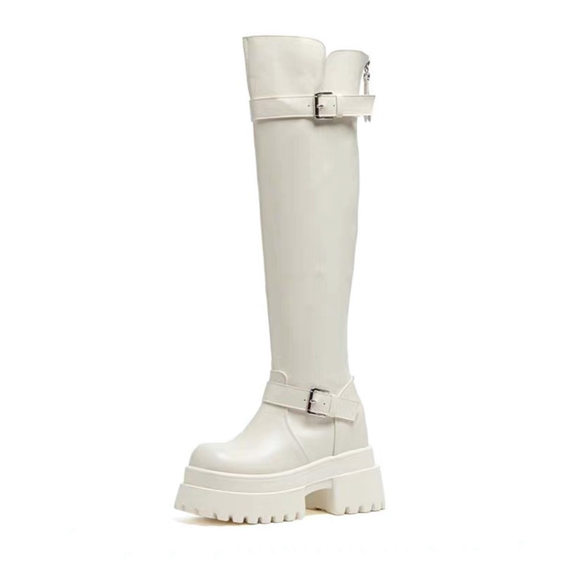 10CM内增高皮带扣骑士靴女2025秋冬新款显瘦长筒靴厚底过膝瘦瘦靴,淘宝优惠券,粉丝福利购,淘宝优惠卷