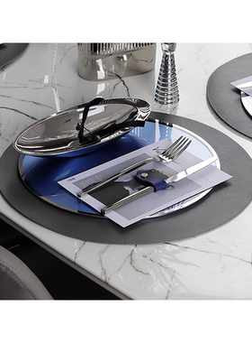 现代简约样板房间餐具套装蓝色系西餐摆台酒店会所展厅餐具摆件