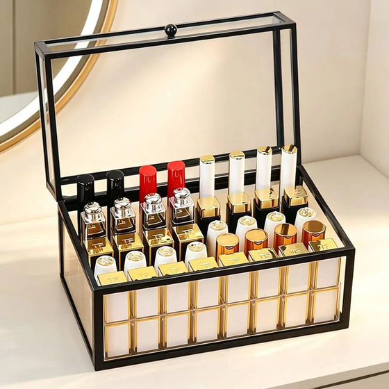 Internet celebrity glass lipstick dustproof storage box