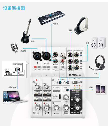 Steinberg/YAMAHA雅马哈AG03 AG06调音台声卡网络K歌录音编曲配音-图3