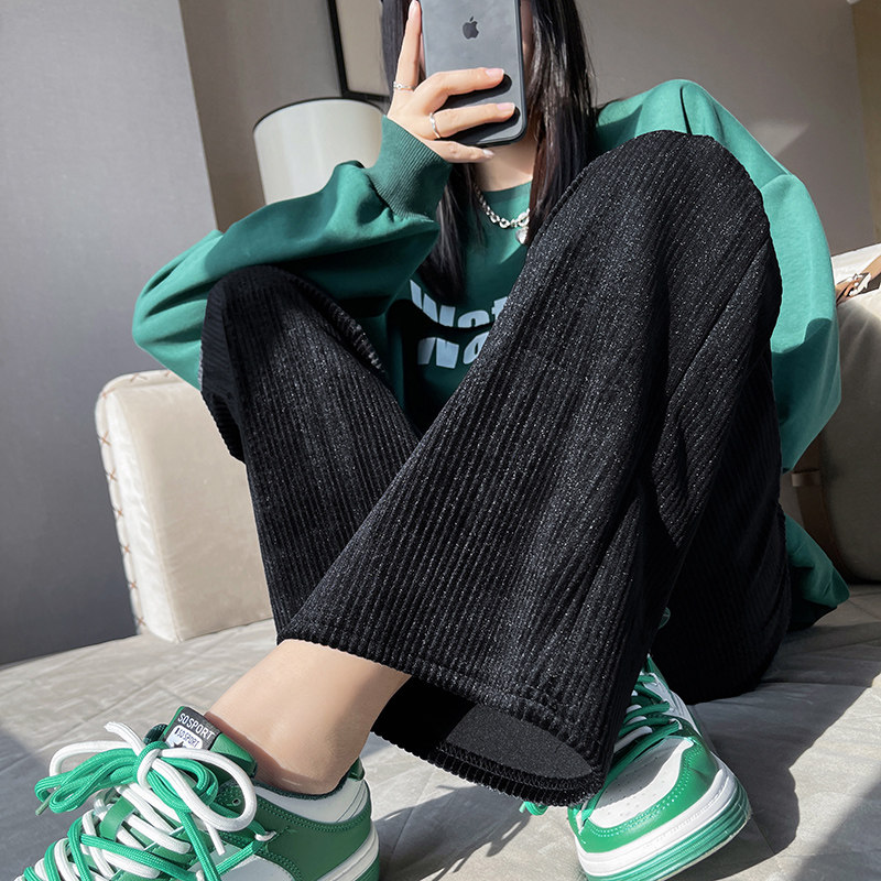 雪尼尔阔腿裤高腰灯芯绒休闲裤 臻缔森服饰休闲裤