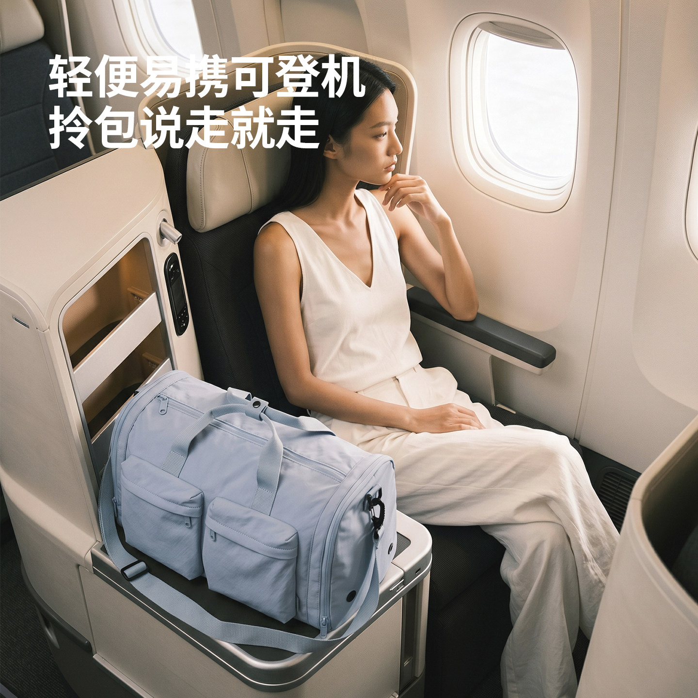 阿季轻便大容量旅行包女士外出旅游登机包单肩手提短途出差行李袋