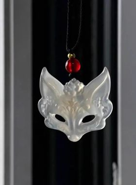 面罩狐狸面具项链国风美学狐狸吊坠守护灵男女编织礼物创意门饰品