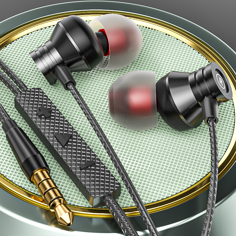 重低音手机耳机线圆孔扁头typec有线入耳式适用华为oppo小米vivo - 图2