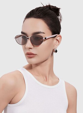 猫眼墨镜方圆脸2026新款高级感尼龙麻花太阳镜女偏光墨镜开车专用