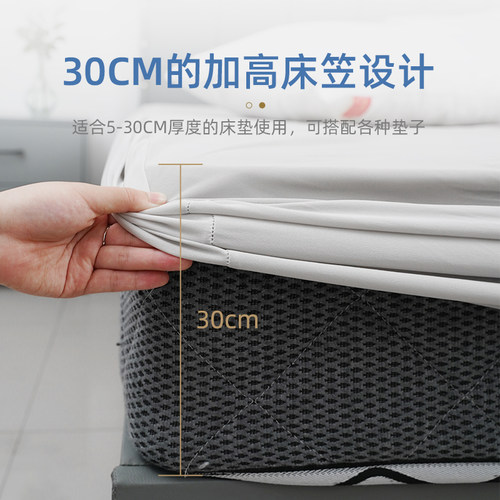 防水隔脏床笠保护套夹棉磨毛床笠软垫防尘床单隔尿席梦思床垫套罩 - 图1