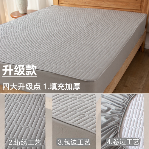 防水隔脏床笠保护套夹棉磨毛床笠软垫防尘床单隔尿席梦思床垫套罩 - 图3