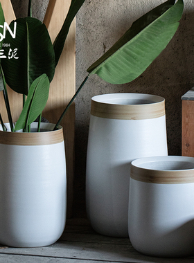 御三泥陶瓷花盆北欧装饰