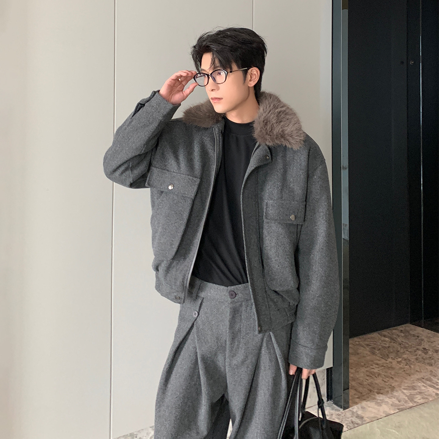 Hualun座山雕夹克棉服男款加厚上衣男生冬装外套男生保暖毛领棉衣,淘宝优惠券,粉丝福利购,淘宝优惠卷