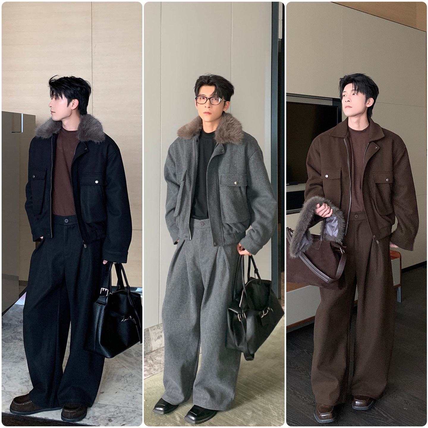 Hualun座山雕夹克棉服男款加厚上衣男生冬装外套男生保暖毛领棉衣,淘宝优惠券,粉丝福利购,淘宝优惠卷