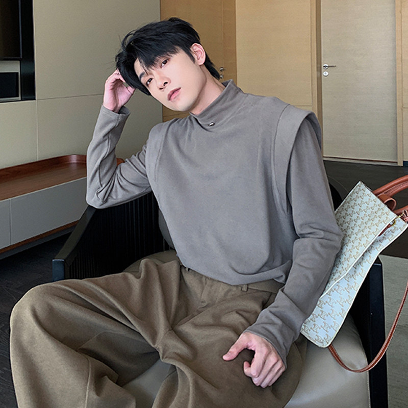 Hualun秋冬男士长袖t恤时尚内搭上衣男宽松半高领保暖德绒打底衫,淘宝优惠券,粉丝福利购,淘宝优惠卷