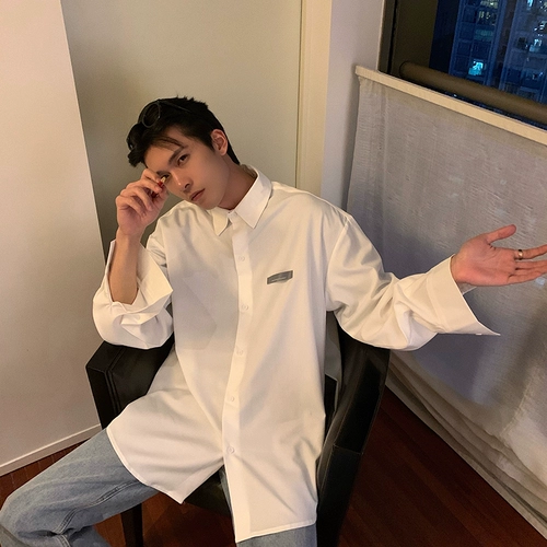 Весенняя рубашка, трендовый лонгслив для школьников, в корейском стиле, свободный крой