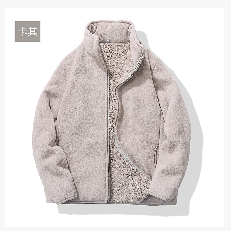 男女同款2025羊羔绒外套加绒加厚保暖内穿立领抓绒衣外穿棉衣男装,淘宝优惠券,粉丝福利购,淘宝优惠卷