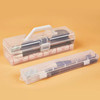 Calligraphy tool storage box portable handheld pen box with lid and dustproof pen box accessories box art painting transparent storage box