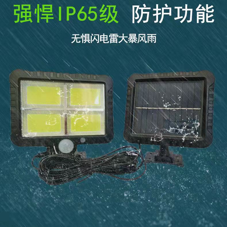 新款太阳能人体感应分体式庭院灯户外花园壁灯农村室内外路灯照明 - 图1