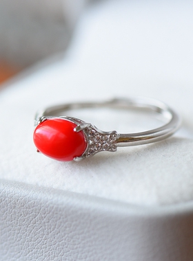 女款S925纯银四爪满钻戒指空托