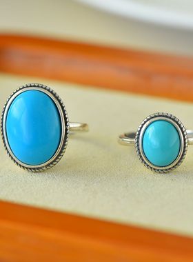 男女款S925纯银DIY镶嵌戒指空托