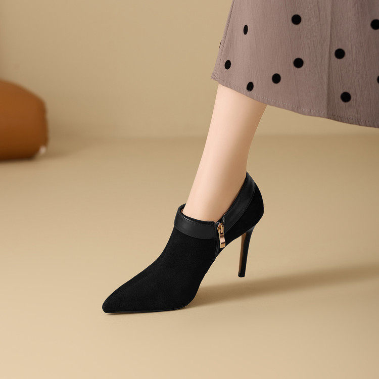 2026春秋新款细跟设计感小众裸靴性感尖头深口单鞋超高跟鞋女,淘宝优惠券,粉丝福利购,淘宝优惠卷
