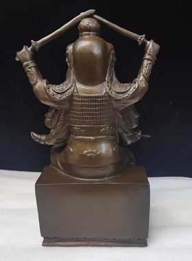 铜像三头六臂火神祝融德星君