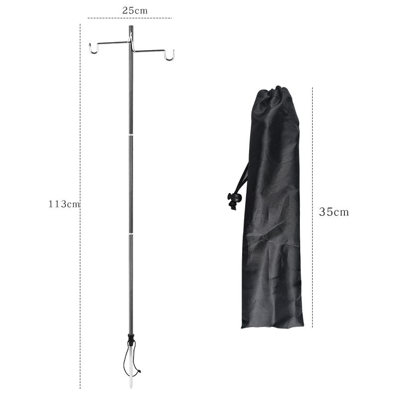户外折叠灯架露营灯支架野营灯杆桌面插地铝合金挂灯架子营地挂钩-图3
